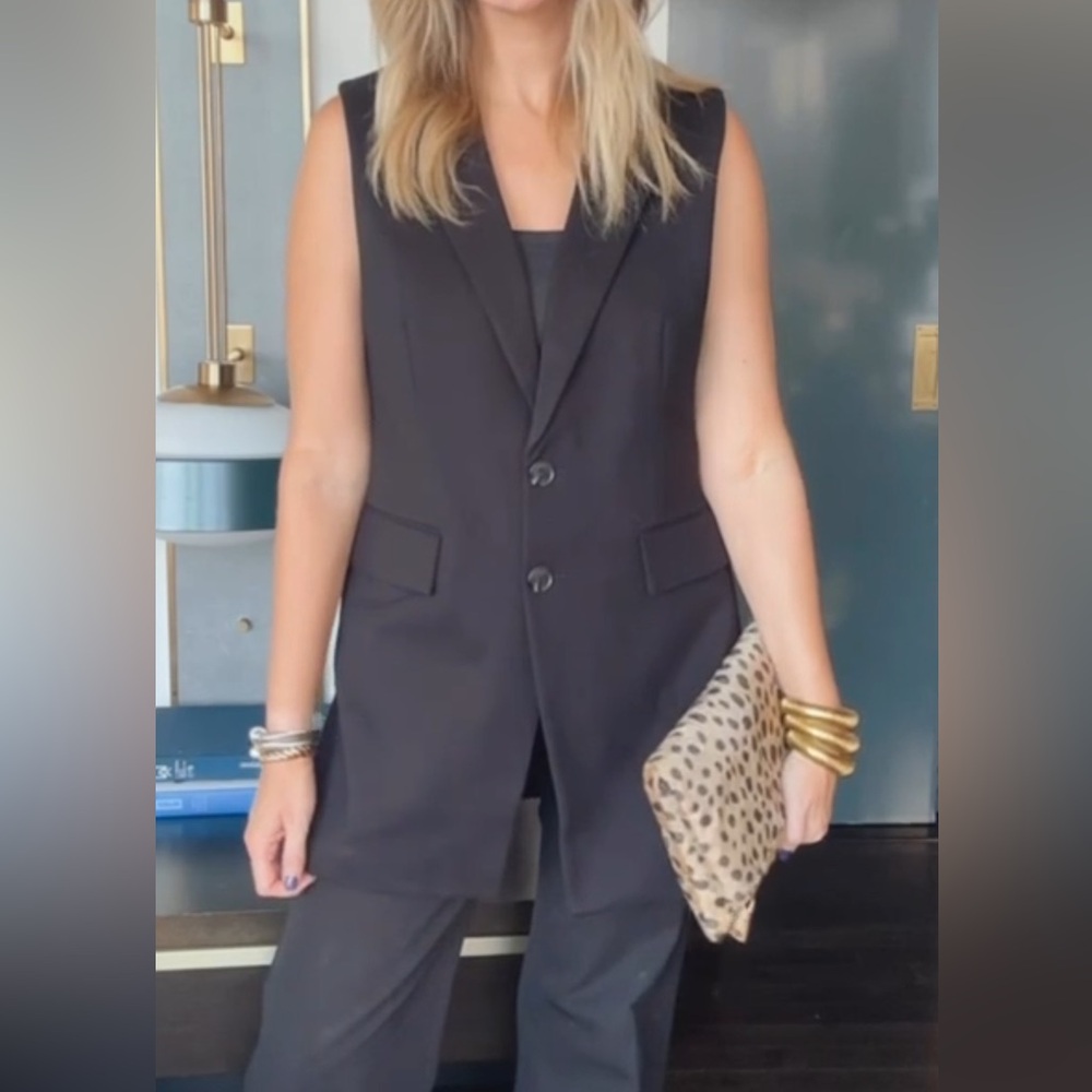 LOFT Versa Black Sleeveless Blazer Vest